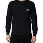Dolce & Gabbana Black Logo Plaque Jersey Sweatshirt Cotton Sweater