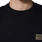 Dolce & Gabbana Black Logo Plaque Jersey Sweatshirt Cotton Sweater
