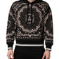 Dolce & Gabbana Black Bandana Print Cotton Men Hoodie Sweater