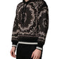 Dolce & Gabbana Black Bandana Print Cotton Men Hoodie Sweater