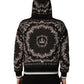 Dolce & Gabbana Black Bandana Print Cotton Men Hoodie Sweater