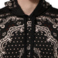 Dolce & Gabbana Black Bandana Print Cotton Men Hoodie Sweater