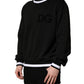 Dolce & Gabbana Black DGLogo Print Cotton Sweatshirt Sweater