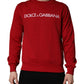Dolce & Gabbana Red Cotton DG Logo Jersey Sweatshirt Sweater