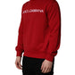 Dolce & Gabbana Red Cotton DG Logo Jersey Sweatshirt Sweater