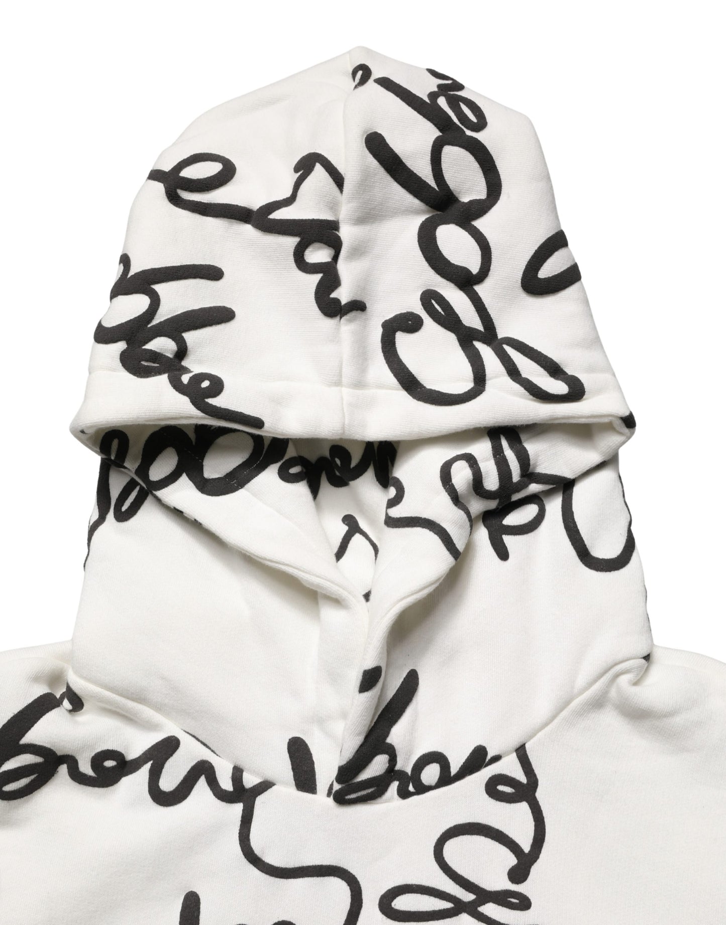 Dolce & Gabbana White Script Logo Print Cotton Sweatshirt Sweater