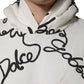 Dolce & Gabbana White Script Logo Print Cotton Sweatshirt Sweater