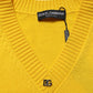 Dolce & Gabbana Wool Knitted V-Neck Pullover Yellow
