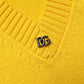Dolce & Gabbana Wool Knitted V-Neck Pullover Yellow