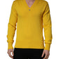 Dolce & Gabbana Wool Knitted V-Neck Pullover Yellow