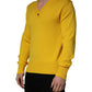 Dolce & Gabbana Wool Knitted V-Neck Pullover Yellow