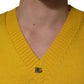 Dolce & Gabbana Wool Knitted V-Neck Pullover Yellow