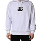 Dolce & Gabbana White Logo Print Cotton Hooded Sweatshirt Sweater