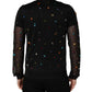 Dolce & Gabbana Black Crystal Embellished TurtleNeck Sweater