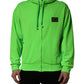 Dolce & Gabbana Green FullZip Fleece HoodedSweatshirt Sweater