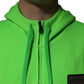 Dolce & Gabbana Green FullZip Fleece HoodedSweatshirt Sweater