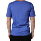 Dolce & Gabbana Blue Pasta Graphic Print Cotton Men Crewneck T-shirt