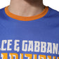Dolce & Gabbana Blue Pasta Graphic Print Cotton Men Crewneck T-shirt