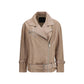 PINKO Beige Lambskin Leather Jacket