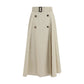Burberry Beige Cotton Midi Skirt