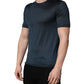 Dolce & Gabbana Dark Blue Silk Crew Neck Short Sleeve T-shirt