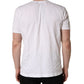 Dolce & Gabbana White Cotton DG Crown Embossed Men T-shirt