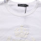 Dolce & Gabbana White Cotton DG Crown Embossed Men T-shirt