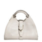 Gucci White Leather Stirrup Top Handle Bag