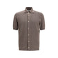 Brunello Cucinelli Brown Cotton Polo Shirt
