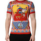 Dolce & Gabbana Multicolor Carretto Print Crew Neck T-shirt