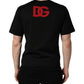 Dolce & Gabbana Black Cotton Jersey Logo Patch Crew Neck T-shirt