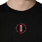 Dolce & Gabbana Black Cotton Jersey Logo Patch Crew Neck T-shirt