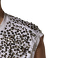 Dolce & Gabbana White Rhinestones Sleeveless Round Neck T-shirt