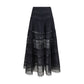Charo Ruiz Black Cotton Long Skirt