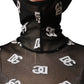 Dolce & Gabbana Black White Logo Print Hooded Jumpsuit Dress