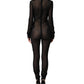 Dolce & Gabbana Black Nylon Sheer Turtleneck Jumpsuit Dress