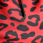 Dolce & Gabbana Red Leopard Print Silk Side Slit Maxi Dress