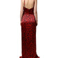 Dolce & Gabbana Red Leopard Print Silk Side Slit Maxi Dress