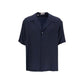 Valentino Blue Silk Pattern Shirt