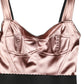 Dolce & Gabbana Pink Satin Sweetheart Sheath Corset Midi Dress