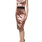 Dolce & Gabbana Pink Satin Sweetheart Sheath Corset Midi Dress
