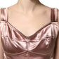 Dolce & Gabbana Pink Satin Sweetheart Sheath Corset Midi Dress