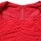 Dolce & Gabbana Red Cotton Ruched Stretch Tulle Midi Dress