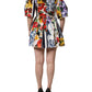 Dolce & Gabbana Multicolor Patchwork Cotton Poplin Mini Dress
