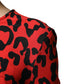 Dolce & Gabbana Red Leopard Print Long Sleeves Midi Dress