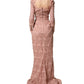Dolce & Gabbana Pink Lace Long-Sleeved Evening Gown Dress