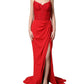 Dolce & Gabbana Red Corset Lace Bodice Draped Long Gown Dress