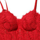 Dolce & Gabbana Red Corset Lace Bodice Draped Long Gown Dress