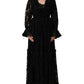 Dolce & Gabbana Black Lace A-line Long Evening Gown Dress