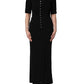 Dolce & Gabbana Black Silk Button Bodice Sheath Maxi Dress